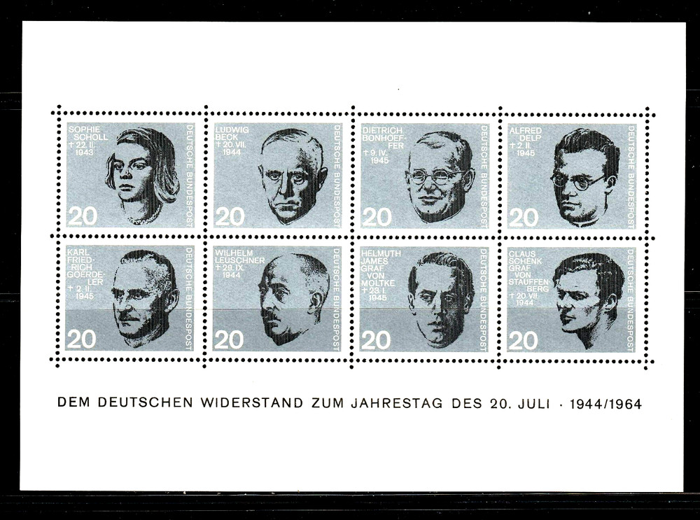 GERMANY – BRAVE, BRAVE PEOPLE. 1964 MIN. SHEET – INDIVIDUALS RESISTING HITLER.