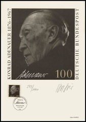 ART-EDITION 1992 GERMANY 1601 KONRAD ADENAUER – HAND-SIGNED !!