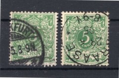 Dr-Krone/Eagle 46I +46III Variety Postmarked (F4949