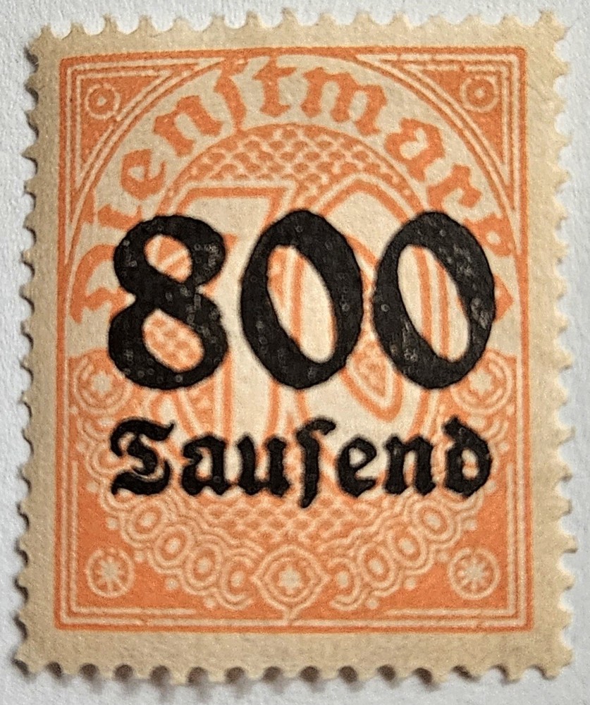 Germany VINTAGE 1923, Inflation Overprint, MINT, MNH Single Stamp, 800 Saufenb