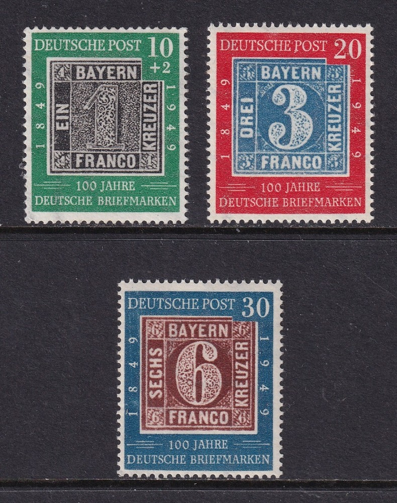 WEST GERMANY 1949 Stamp Centenary set of 3 SG 1035-1037 MH/* (CV £120)