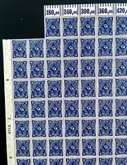 Germany 189 / 1922-1923 6m Post Horn stamps / Full Sheet / MNH / Imperfections