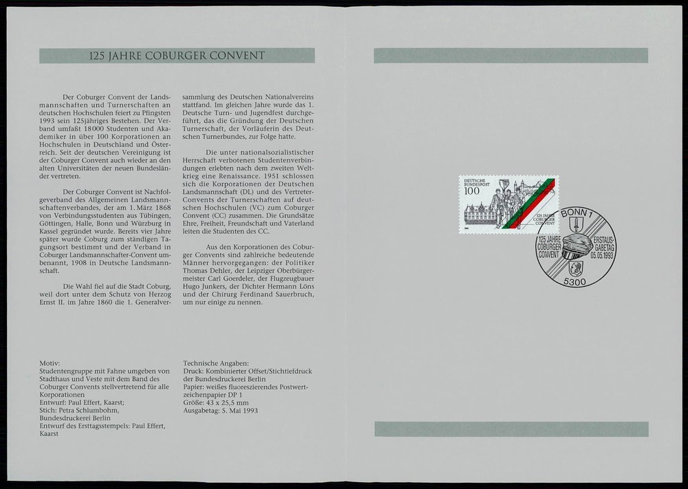 GERMANY FOLDER 1993/18 COBURGER CONVENT