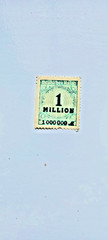 Used, Rare Deutsch’s Reich postage stamp overprinted 1 Million M, light green.