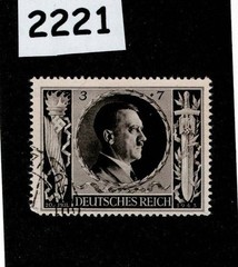 Used stamp B231 1943 Adolf Hitler 54th Birthday WWII Germany #2221