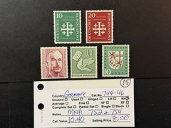 Germany # 744 – 746, 752, 754 MNH 2024 Scott Catalogue Value $ 10.40