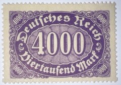 Travelstamps: 1922 Germany Stamps Deutsches Reich 4000 M / Mi. Nr. 255 MOGNH