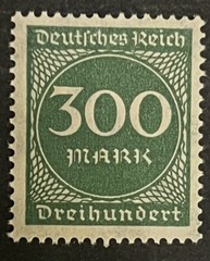 Travelstamps: 1923 Germany Inflation Stamp Sc #231 Mi 270 300 Mark MNH OG