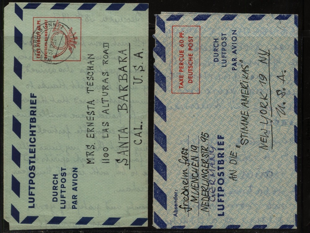 Germany 2 different air letter sheets MS0727