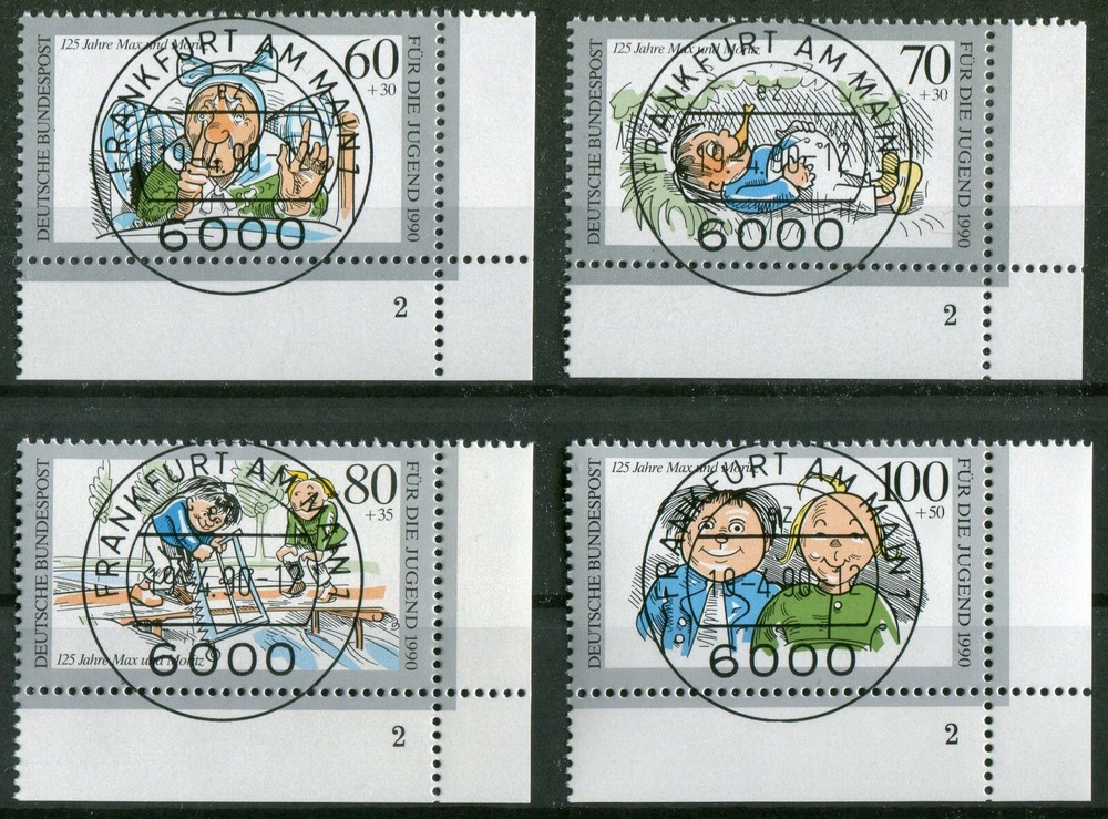 Set Bund 1455 – 1458 Corner Margin Stamped Full Cancellation Frankfurt EST