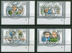 Set Bund 1455 – 1458 Corner Margin Stamped Full Cancellation Frankfurt EST