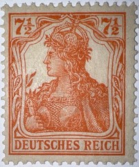 Travelstamps1916 Germany Deutsches Reich Mi. Nr. 99b Germania 7 1/2 Pf , MOGH