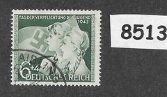 Used stamp Sc B230 WWII Germany / Hitler youth 1943 Third Reich era #8513