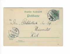 GERMANY 1897 Post Card (with reply card) sent from Rathenow to Kiel