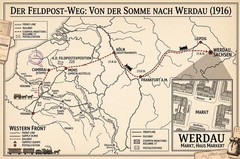 WWI German Feldpost 1916 Somme Cover Ammunition Column 37 to Werdau Saxony