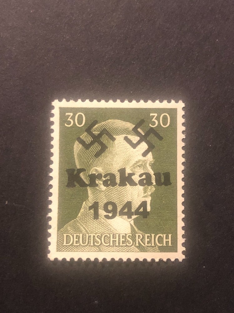 Germany WWII propaganda fantasy overprint (KRAKAU) 30 Rpf. MNH /s23 #425