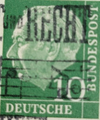GERMANY ~ Deutrche/Bundespost ~ 10 Saufend ~ Cancelled/Posted ~ c.1954 ~ B308