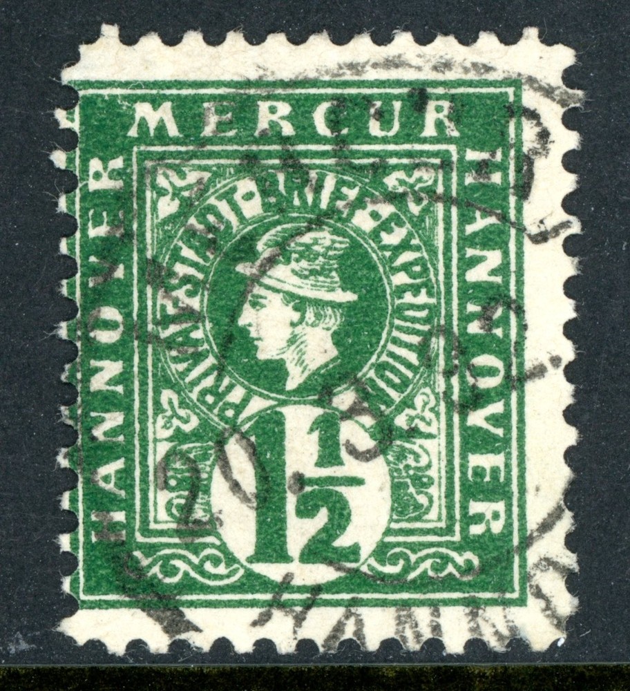 Germany States 1864 Hannover Private Post 1½gr Green VFU K765