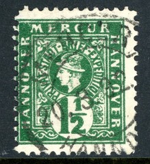 Germany States 1864 Hannover Private Post 1½gr Green VFU K765