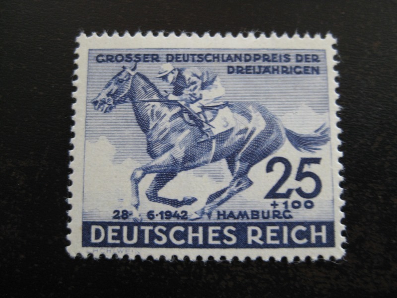 THIRD REICH Mi. #814 mint MNH Blaues Band Horse Race stamp! CV $26.50