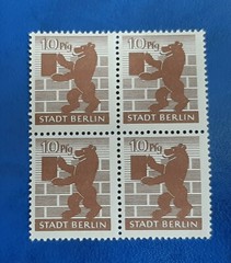 Germany Stamps Allied Occupation Berlin 4x 10 Pfennig Block SBZ Mi. Nr. 4 (19752