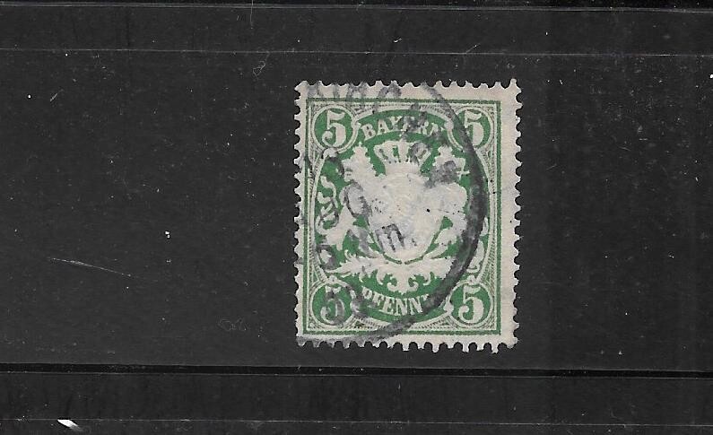 BAVARIA SC #39 1876 5PF ARMS DEFINTIVE VINTAGE OLD USED VERY FINE CLASSIC STAMP