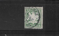 BAVARIA SC #39 1876 5PF ARMS DEFINTIVE VINTAGE OLD USED VERY FINE CLASSIC STAMP