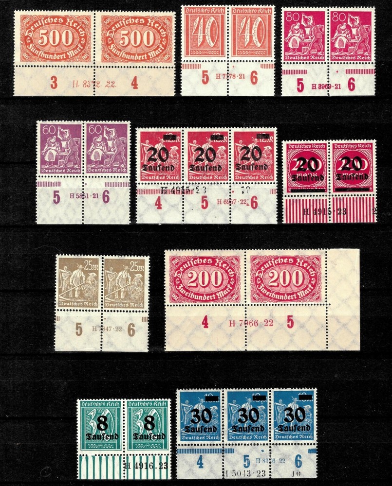 Germany 1921/23 Weimar Inflation ☀ Lot with HAN numbers / MNH(**)