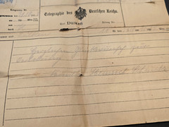 WW1 WWI Imperial German Telegraph Telegram Deutschen Reich Germany 1918