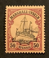 Travelstamps: GERMANY MARSHALL ISLANDS STAMPS Kaiser’s Yacht 50pf MOGH UnWMK