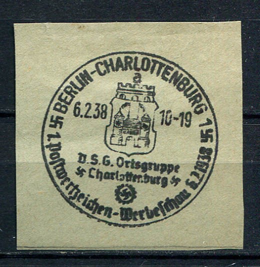 German Reich WW II : Nice fancy cancel from 1938 – Berlin Charlottenburg