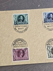 WWII WW2 Nazi German Third Reich NSDAP Cover w 1943 Hitler Birthday Stamp Set