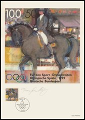 ART-EDITION 1991 GERMANY 1594 OLYMPIA 1992 DRESSURREITEN – HAND-SIGNED !!!