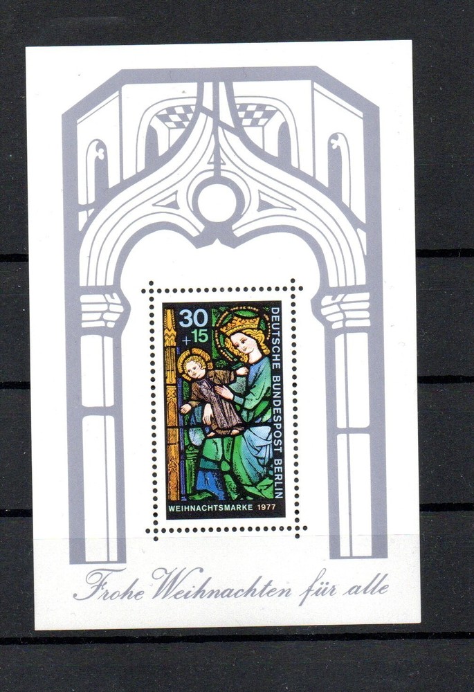 Germany Berlin Sheet No 6 Christmas 1977 Mary with Child Never Mint