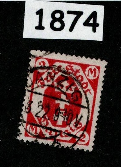 Used stamp Sc 87 Gdansk Poland Danzig 1922 Germany post WWI #1874