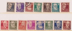 (Q32-29)1948Germany part set 15stamps politicians 2pf to84pf mixedCondition(AD)