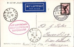 1930 Germany Graf Zeppelin LZ 127 Real Picture Postcard Cover to France Paris