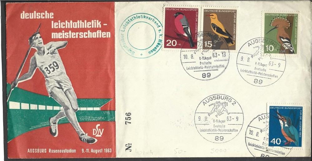 1963 GERMANY GERMAN ATHLETICS CHAMPIONSHIPS AUGSBURG ROSENAUSTADION