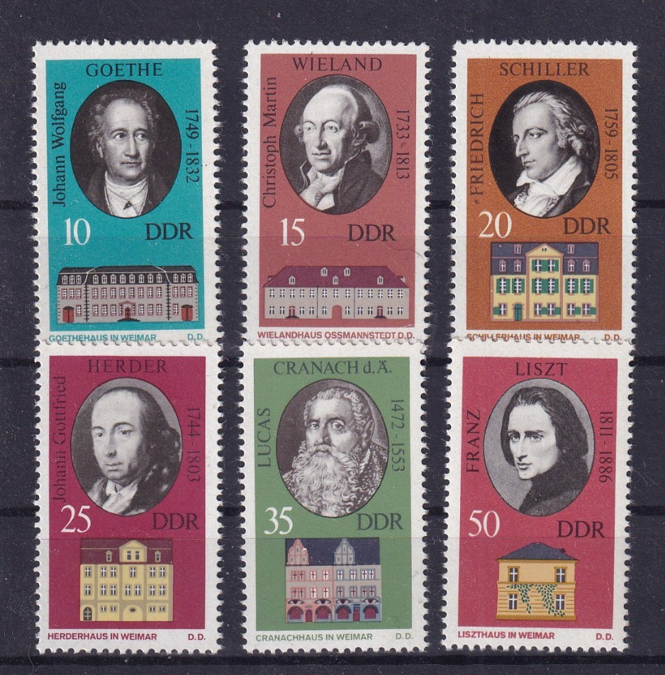 DDR MNH ** 1856-61 SC 1471-6 Historical Sites in Weimar