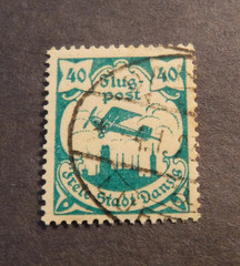 Scott#C10, 1921-22, 40 pf., Danzig Airmail Flug Post Used Stamp