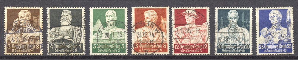 Germany 1935, Guild Set without the 6 and the 40 Pf. VF ++ used, no faults,