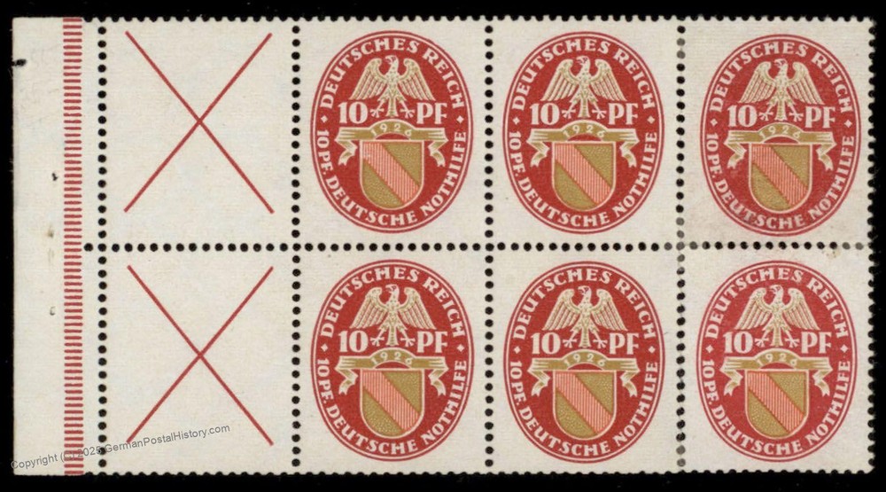 Germany 1926 Nothilfe MNH W24.1 Pairs 75404
