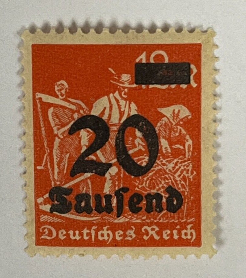 Germany / Deutsches Reich 20 Saufend Stamp – Overprint Surcharge (Mint) X34