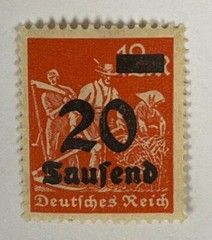 Germany / Deutsches Reich 20 Saufend Stamp – Overprint Surcharge (Mint) X34