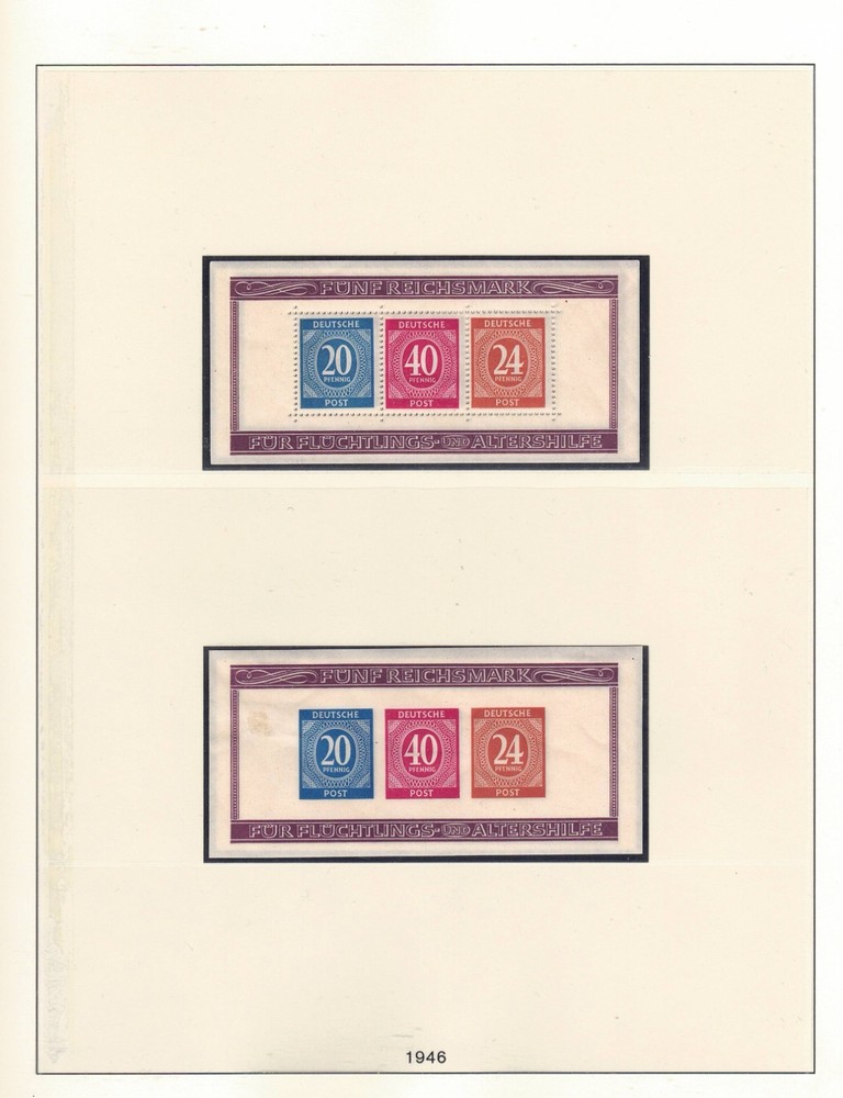 Germany – 1946 Sc. B294-B295, Allied Occupation souvenir sheets, MHOG