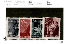 Croatia, Postage Stamp, #B77-B80 Mint Hinged, 1945 WWII German State (AE)