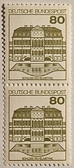 Germany 1982, Wilhelmsthal Castle, MINT, 80 Pfennig Vertical Pair, FAST Shipping