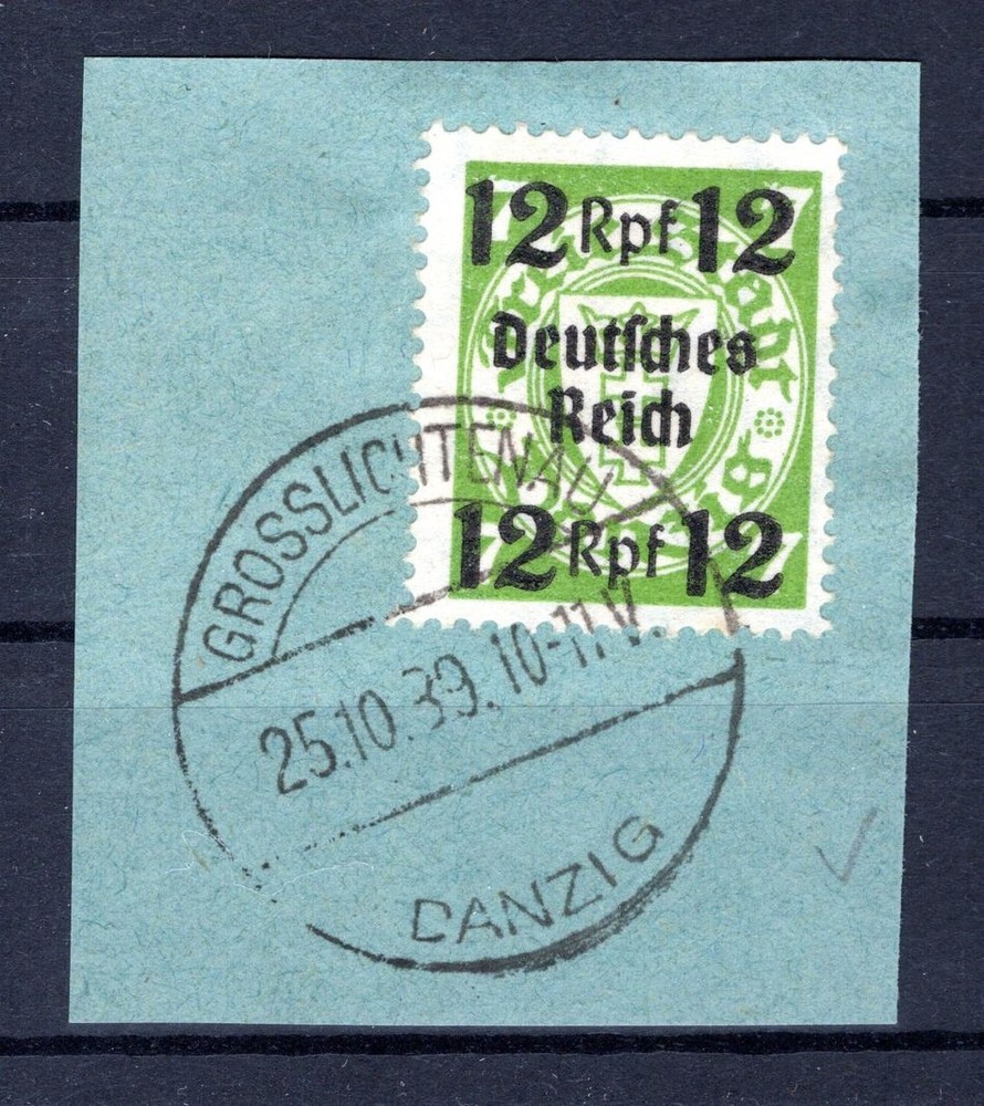 Danzig Stamp Grosslichtenau With DR721 Uncanceled Stamp (GA1719