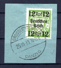 Danzig Stamp Grosslichtenau With DR721 Uncanceled Stamp (GA1719