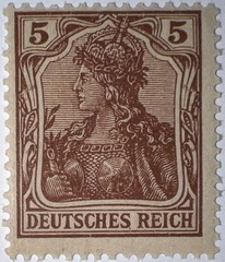 Travelstamps: 1920 Germany Stamps Sc#118/Mi. Nr. 140 5Pf Mint, Og, Never Hinged